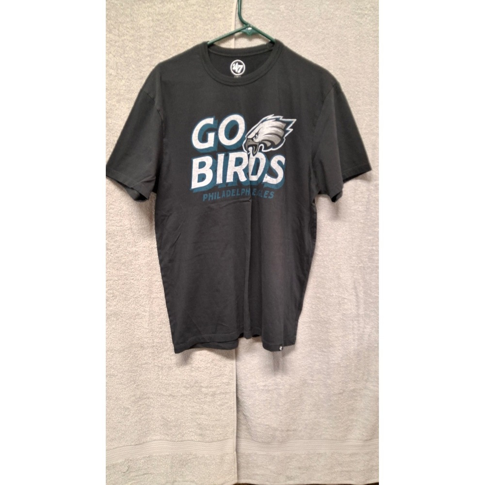 47 Brand Philadelphia Eagles Go Birds T-Shirt Mens Large Charcoal Grey NFL Tee